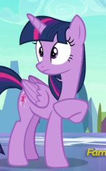 Size: 273x441 | Tagged: safe, screencap, twilight sparkle, alicorn, pony, g4, the times they are a changeling, discovery family logo, female, mare, solo, twilight sparkle (alicorn)