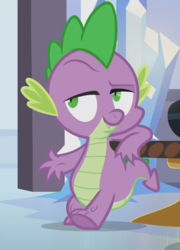 Size: 487x678 | Tagged: safe, screencap, spike, g4, the times they are a changeling, smug