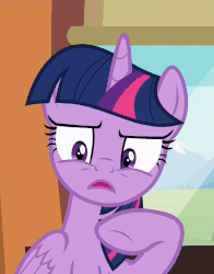 Size: 846x1077 | Tagged: safe, screencap, twilight sparkle, alicorn, pony, g4, the times they are a changeling, cropped, female, gif, mare, non-animated gif, reaction image, solo, twilight sparkle (alicorn)