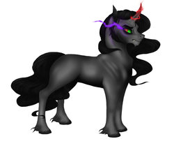 Size: 977x818 | Tagged: safe, king sombra, g4, bored, curved horn, dark magic, horn, magic, male, solo, sombra eyes, unshorn fetlocks