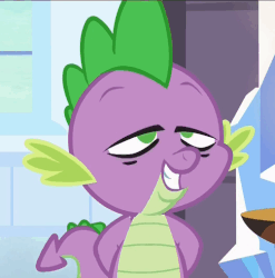 Size: 502x508 | Tagged: safe, screencap, spike, dragon, g4, the times they are a changeling, faic, gif, male, non-animated gif, solo, stoner spike