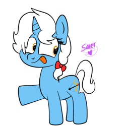 Size: 2000x2000 | Tagged: safe, artist:saveraedae, oc, oc only, oc:lovestruck, bow, cute, hair bow, high res, simple background, solo, tongue out, transparent background