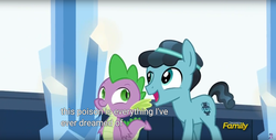 Size: 1920x975 | Tagged: safe, screencap, crystal hoof, spike, thorax, changeling, g4, the times they are a changeling, disguise, disguised changeling, meme, poison, youtube caption