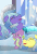 Size: 668x970 | Tagged: safe, screencap, amethyst stone, radiant gold, spike, crystal pony, pegasus, pony, g4, the times they are a changeling, armor, cropped, crystal guard, crystal guard armor, gif, guard, laughing, male, non-animated gif, reaction image, royal guard, smiling, stallion, stoner spike