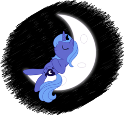 Size: 6198x5761 | Tagged: safe, artist:sugar-loop, princess luna, g4, absurd resolution, crescent moon, eyes closed, female, moon, newbie artist training grounds, relaxing, s1 luna, solo, tangible heavenly object