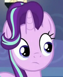 Size: 391x475 | Tagged: safe, screencap, starlight glimmer, pony, g4, my little pony: friendship is magic, the times they are a changeling, bust, cropped, female, mare, reaction image, solo