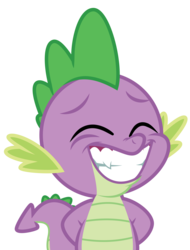 Size: 3500x4597 | Tagged: safe, artist:masem, screencap, spike, dragon, g4, the times they are a changeling, .ai available, absurd resolution, cute, eyes closed, fangs, grin, male, shit eating grin, simple background, smiling, spikabetes, transparent background, vector