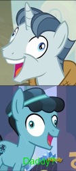 Size: 431x959 | Tagged: safe, crystal hoof, party favor, thorax, changeling, g4, my little pony: friendship is magic, the cutie map, the times they are a changeling, comparison, crystal hoof didn't listen, derp, disguise, disguised changeling, exploitable meme, i didn't listen, image macro, meme