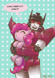 Size: 768x1084 | Tagged: safe, artist:mz15, pinkie pie, g4, crossover, misfire, more than meets the eye, transformers