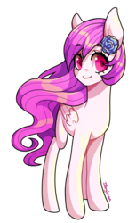 Size: 1067x1740 | Tagged: safe, artist:iponylover, oc, oc only, pegasus, pony, flower, flower in hair, solo