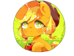 Size: 1280x960 | Tagged: safe, artist:yioyio, applejack, g4, apple, female, food, solo