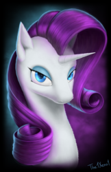 Size: 826x1273 | Tagged: safe, artist:the1xeno1, rarity, g4, bust, female, fluffy, portrait, solo