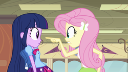 Size: 1920x1080 | Tagged: safe, screencap, fluttershy, twilight sparkle, equestria girls, g4, female, imminent boop