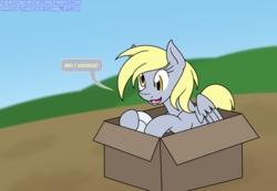 Size: 1300x900 | Tagged: safe, artist:terton, derpy hooves, pegasus, pony, g4, cardboard box, female, mare, solo