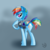 Size: 600x600 | Tagged: safe, artist:sallindaemon, rainbow dash, g4, alternate design, alternate universe, colored wings, female, multicolored wings, police, police officer, rainbow wings, solo