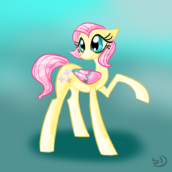 Size: 600x600 | Tagged: safe, artist:sallindaemon, fluttershy, g4, alternate design, alternate universe, colored wings, female, multicolored wings, solo