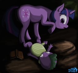 Size: 2304x2155 | Tagged: safe, artist:sgtgarand, spike, twilight sparkle, pony, g4, duo, high res
