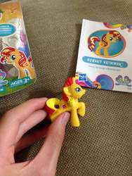 Size: 720x960 | Tagged: safe, sunset shimmer, human, pony, unicorn, g4, blind bag, irl, irl human, photo, toy