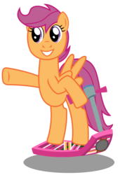 Size: 1703x2494 | Tagged: safe, artist:sketchmcreations, scootaloo, g4, back to the future, hoverboard, inkscape, scooter, simple background, transparent background, vector