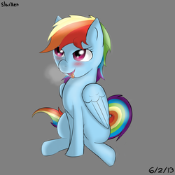 Size: 3000x3000 | Tagged: safe, artist:slackerthehacker, rainbow dash, pony, g4, blushing, female, high res, solo