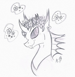Size: 1589x1641 | Tagged: safe, artist:rossmaniteanzu, thorax, changeling, g4, the times they are a changeling, flower, magic, male
