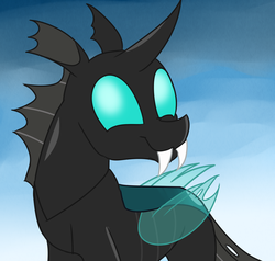 Size: 1024x976 | Tagged: dead source, safe, artist:wubcakeva, thorax, changeling, g4, my little pony: friendship is magic, the times they are a changeling, male, smiling, solo