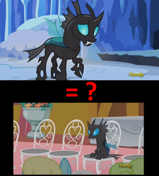 Size: 779x866 | Tagged: safe, daisy, flower wishes, kevin, sassaflash, thorax, changeling, g4, my little pony: friendship is magic, slice of life (episode), the times they are a changeling, comparison, the wandering changelings