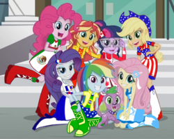 Size: 720x576 | Tagged: safe, artist:tsundra, edit, edited screencap, screencap, applejack, fluttershy, pinkie pie, rainbow dash, rarity, sci-twi, spike, spike the regular dog, sunset shimmer, twilight sparkle, dog, human, equestria girls, g4, my little pony equestria girls: friendship games, 1000 hours in ms paint, amerijack, brazil, canada, china, female, france, glasses, humane five, humane seven, humane six, israel, looking at you, male, mexico, olympics, open mouth, united states