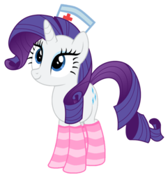 Size: 878x910 | Tagged: safe, artist:tabrony23, rarity, pony, unicorn, g4, clothes, female, mare, nurse, show accurate, simple background, socks, solo, striped socks, transparent background