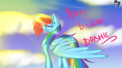 Size: 2560x1436 | Tagged: safe, artist:michyfactory, rainbow dash, g4, female, solo