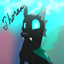 Size: 1280x1280 | Tagged: safe, artist:inlustriusghost, thorax, changeling, g4, the times they are a changeling, cute, looking at you, male, smiling, solo