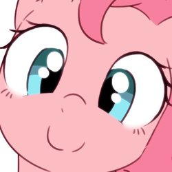Size: 512x512 | Tagged: safe, artist:akainu_pony, pinkie pie, earth pony, pony, g4, bust, c:, close-up, cute, diapinkes, female, front view, full face view, looking at you, mare, portrait, simple background, smiling, solo