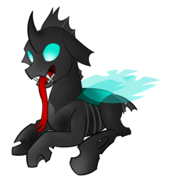 Size: 5000x5250 | Tagged: safe, artist:redfruit, thorax, changeling, g4, the times they are a changeling, absurd resolution, doodle, forked tongue, long tongue, male, simple background, solo, tongue out, transparent background