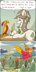 Size: 1100x2141 | Tagged: safe, artist:campus-cats, oc, oc only, oc:pine, phoenix, ask pine pony, comic