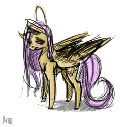 Size: 2480x2480 | Tagged: safe, artist:minkiwoko, fluttershy, g4, female, high res, solo