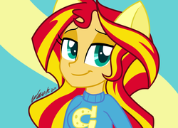 Size: 1024x736 | Tagged: dead source, safe, artist:wubcakeva, sunset shimmer, equestria girls, g4, female, solo, wondercolts
