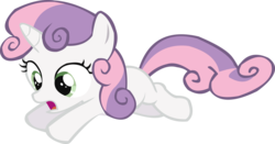 Size: 16368x8586 | Tagged: safe, artist:cyanlightning, sweetie belle, pony, unicorn, crusaders of the lost mark, g4, season 5, absurd resolution, cute, diasweetes, female, filly, foal, jumping, ludicrous res, simple background, solo, talking, transparent background, vector