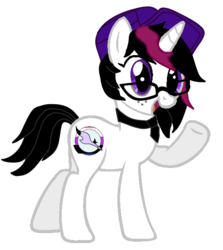 Size: 513x576 | Tagged: safe, artist:fluidty, oc, oc only, pony, unicorn, bags under eyes, base used, freckles, glasses, hat, necktie, solo