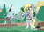 Size: 1280x926 | Tagged: safe, artist:discorded, artist:pirill, derpy hooves, pony, g4, bipedal, clothes, epee, female, fencing, foil, i just don't know what went wrong, newbie artist training grounds, ponyville, pun, rapier, saber, solo, sword, visual pun, weapon, zweihander