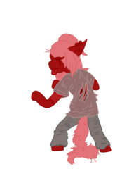 Size: 2392x3088 | Tagged: safe, artist:jodi sli, oc, oc only, oc:closty, anthro, blood, fighting stance, high res, simple background, solo, transparent background