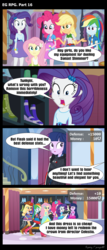 Size: 1288x3000 | Tagged: safe, artist:bredgroup, applejack, fluttershy, pinkie pie, rainbow dash, rarity, twilight sparkle, comic:eg rpg, equestria girls, g4, boots, carousel boutique, comic, fall formal outfits, high heel boots, mass effect, screencap comic, twilight sparkle (alicorn)