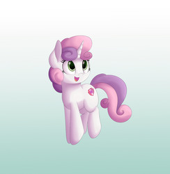 Size: 1605x1642 | Tagged: safe, artist:vanillaghosties, sweetie belle, pony, unicorn, g4, cute, cutie mark, female, hopping, solo, the cmc's cutie marks