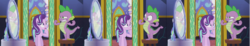 Size: 3840x713 | Tagged: safe, edit, edited screencap, screencap, spike, starlight glimmer, g4, the crystalling, comic, discovery family logo, flexing, pose, screencap comic