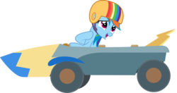 Size: 5676x3000 | Tagged: safe, artist:uponia, rainbow dash, pegasus, pony, g4, the cart before the ponies, .svg available, absurd resolution, cart, driving, female, helmet, inkscape, mare, open mouth, simple background, solo, transparent background, vector