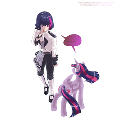 Size: 1150x1158 | Tagged: safe, artist:thecuriousfool, twilight sparkle, alicorn, pony, g4, ..., anime, b project, crossover, kitakore, ryuji korekuni, twilight sparkle (alicorn)