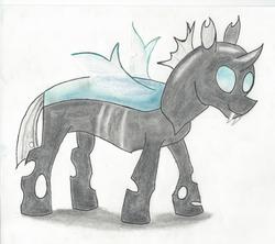 Size: 5460x4848 | Tagged: safe, artist:zecora-iais7081, thorax, changeling, g4, the times they are a changeling, absurd resolution, male, smiling, solo, traditional art