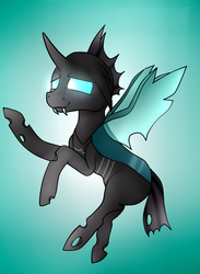 Size: 798x1088 | Tagged: safe, artist:bladedeehunter, thorax, changeling, g4, the times they are a changeling, male, smiling, solo