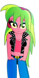 Size: 1145x2291 | Tagged: safe, artist:php198, lemon zest, equestria girls, g4, alternate design, clothes, headphones, looking at you, smiling