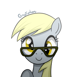 Size: 3000x3000 | Tagged: safe, artist:graytyphoon, derpy hooves, pegasus, pony, g4, female, glasses, high res, mare, simple background, solo, white background