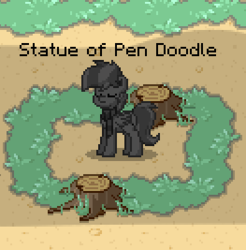 Size: 263x267 | Tagged: safe, oc, oc only, oc:pen, pony, pony town, statue